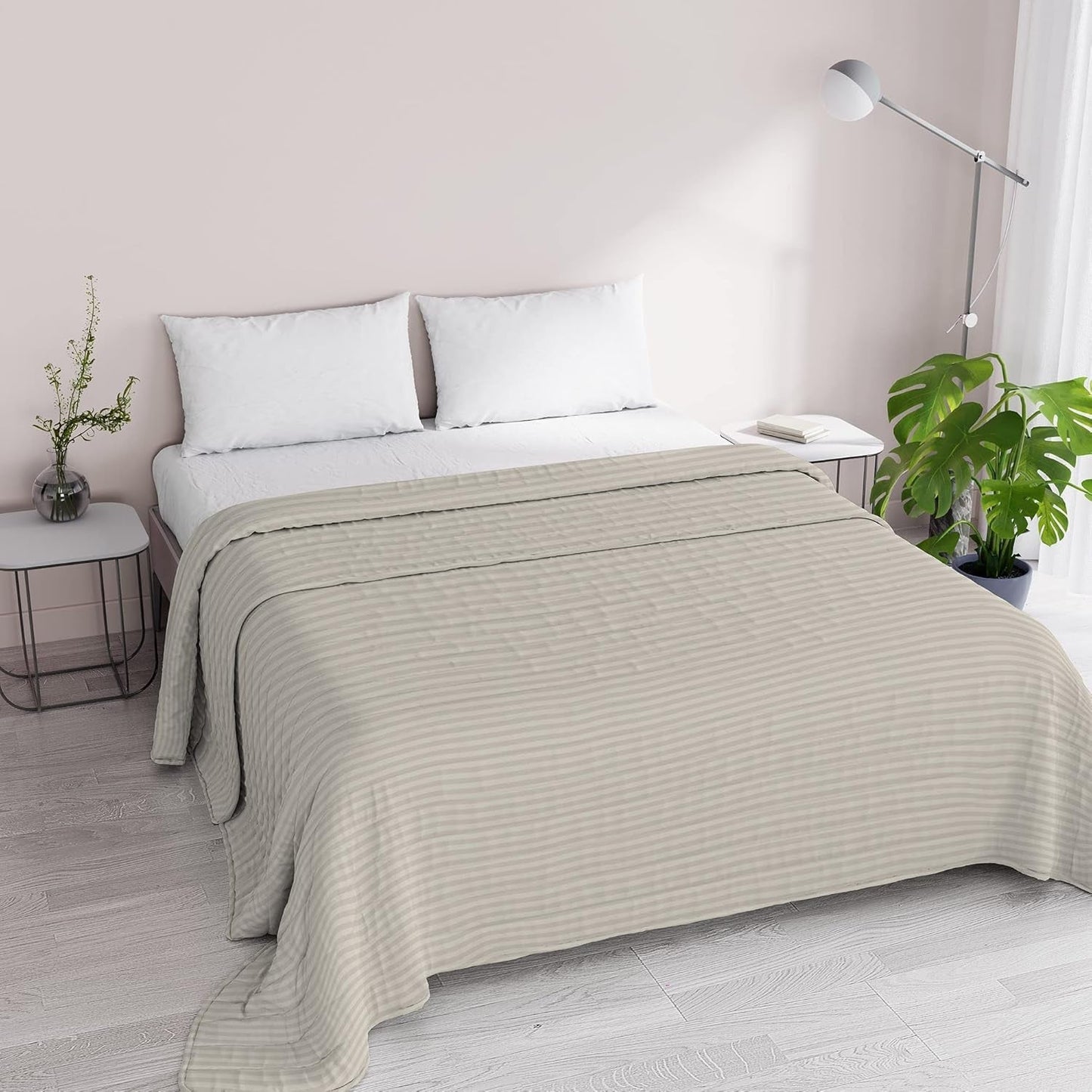 Zomerdekbed Satin Stripes, polyester, crème, 260X250 Cm Dekbedden en dekbedden Naty Shop Tortelduif 260X250 Cm