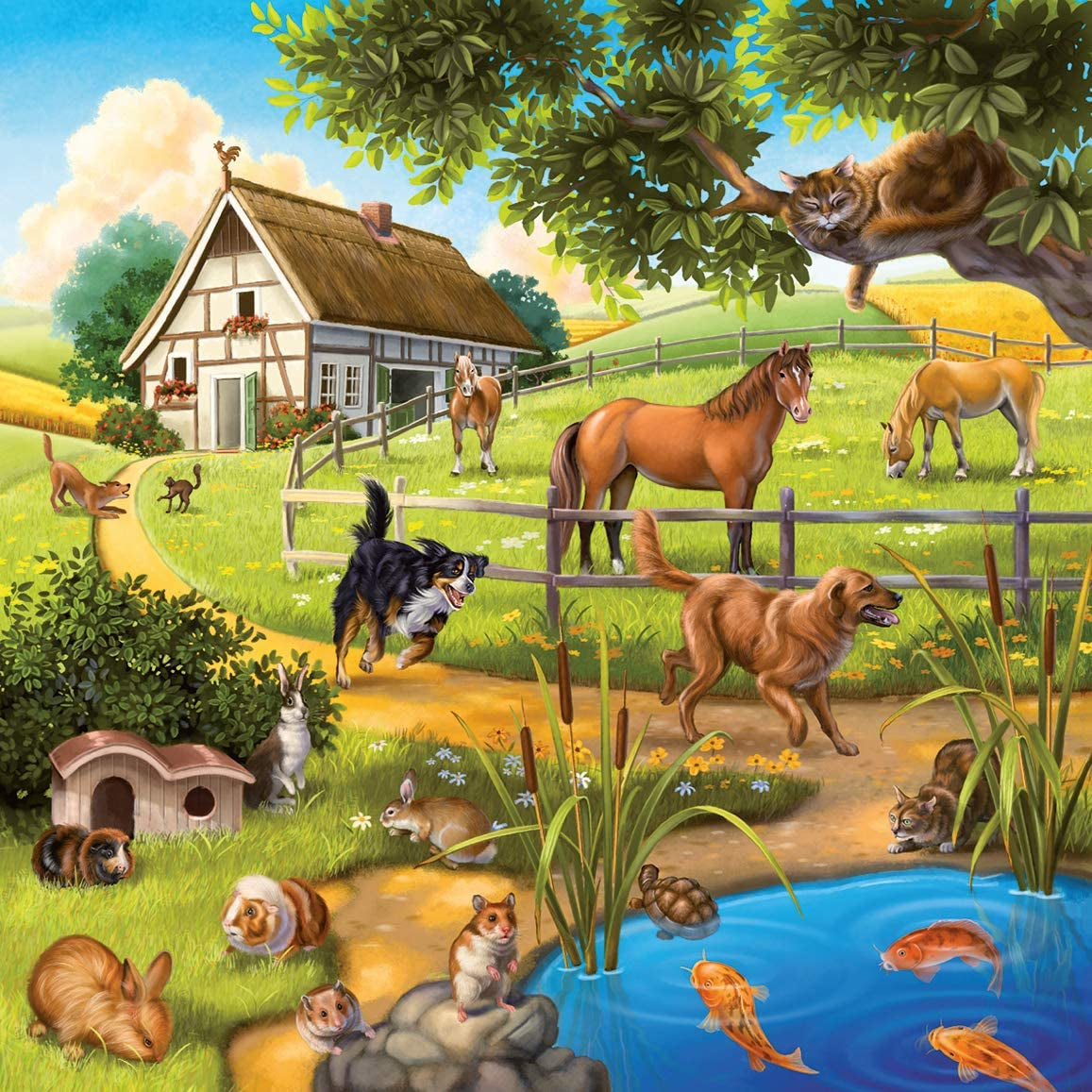 Ravensburger Legpuzzel voor kinderen - 09265 Bos/Zoo/Huisdieren - legpuzzel voor kinderen vanaf 5 jaar, met 3X49 stukjes Puzzel Naty Shop
