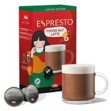 ESPRESTO Toffee Nut Latte, compatibel met K-fee & ALDI EXPRESSI*, gearomatiseerde melkkoffie, RFA-gecertificeerd, 96 capsules