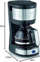 SEVERIN compacte espressomachine, aromatische koffie met koffiemachine voor maximaal 4 kopjes, espressomachine met filter en permanent oscillerend filter, roestvrij staal/zwart, KA 4808