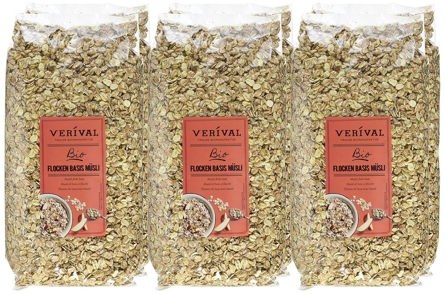 Verival Flocken Basis Müsli - Bio, 6Er-pakket (6 X 1 Kg) Granen Naty Shop