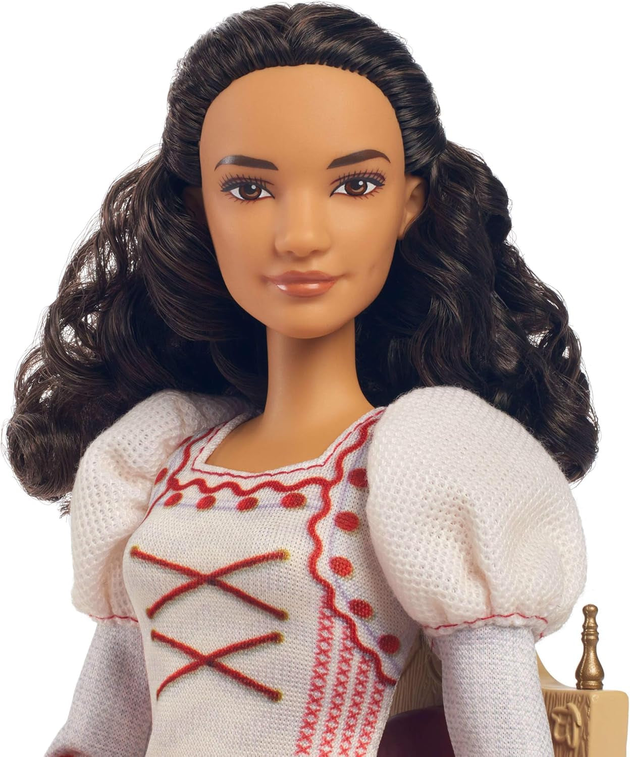 Mattel Wicked Nessarose modepop en accessoires, waaronder rolstoel, met krullend bruin haar, verschillende poses en afneembare baljurk, HXY36