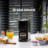Princess 4 in 1 multicapsule espressomachine - 1450 watt, capsules, pads, gemalen koffie, BPA vrij, 249450, 01.249450.01.001, zwart, zilver