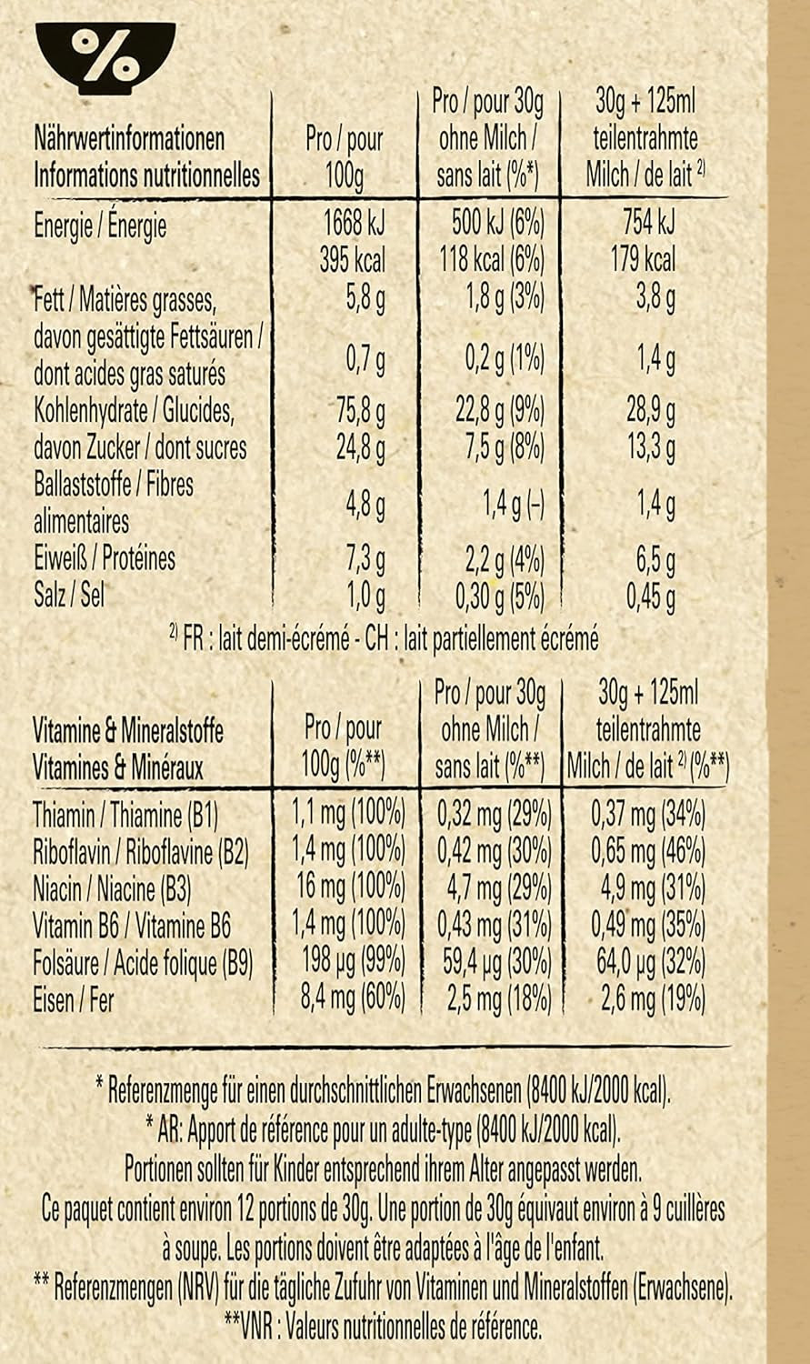 Churros ontbijtgranen met 42% volkoren inhoud, 3 stuks (1x360g)
