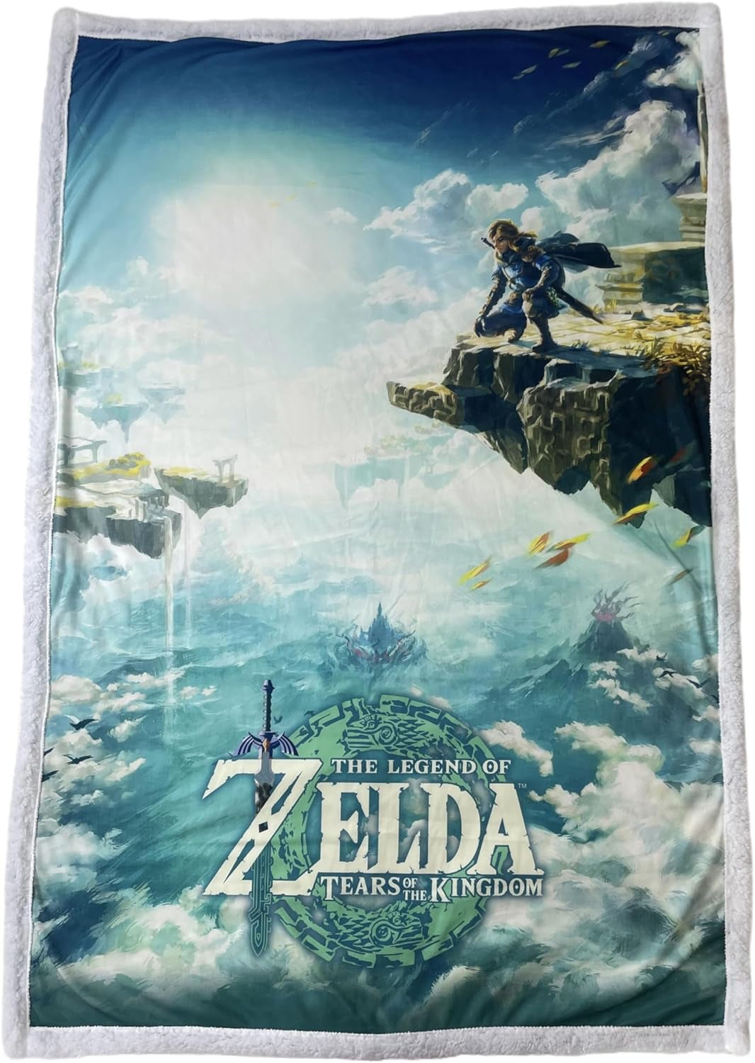 Zelda Sherpa Deken - Sky Totk - 100 X 150 Cm - Officieel gelicentieerd product, Groen, Twee aparte bedden en dekens HÃ”MADICT Standaardtitel