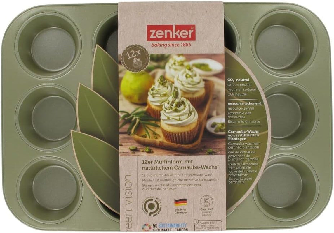 Zenker Muffinform Für 12 Stück – Ressourcenschonende Und Klimaneutrale Backform Für Muffins Und Cupcakes – 12Er Muffinblech Mit Veganer Antihaftbeschichtung Vormen en bakplaten voor het bakken Naty Shop
