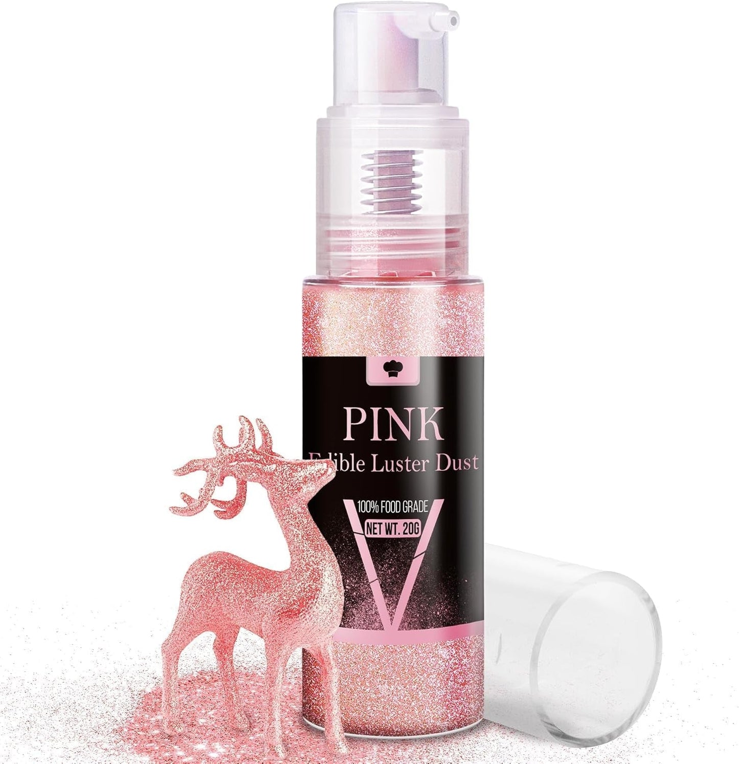 Eetbare glittersprayset - 20 g voedsel iriserend glitterstof voor drankjes, champagne, gebak - eetbare metallic voedselkleur voor cocktails, wijn, sterke drank, bakken, taarten