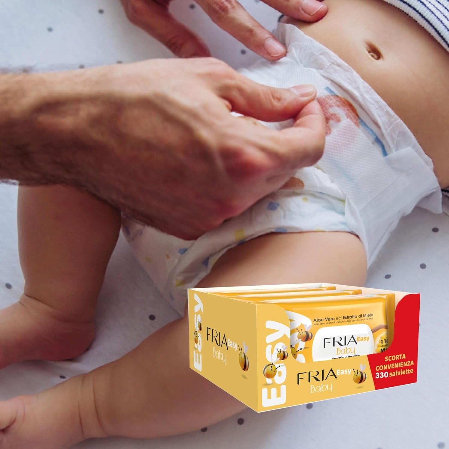 Gemakkelijke babydoekjes met aloë vera en honingextract Huidbevochtiger, dermatologisch getest, verpakking van 330 doekjes