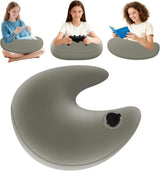Leeskussen en gamingkussen, draagbaar opblaasbaar leeskussen met opbergtas, ergonomisch gehaakt kussen voor lezen, spelen, haken en werken
