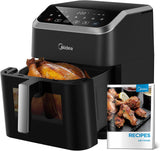 Midea Heteluchtfriteuse 2L, 1150W Airfryer, Olievrij, Heteluchtfriteuse, Automatische uitschakelfunctie Huishoudelijke apparaten Naty Shop 7L
