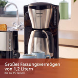 PHILIPS Café Gaia Filter-espressomachine - roestvrijstalen thermoskan, antidruppelsysteem, intens aroma, automatische uitschakeling, 1300 ml, zwart (HD7546/20)