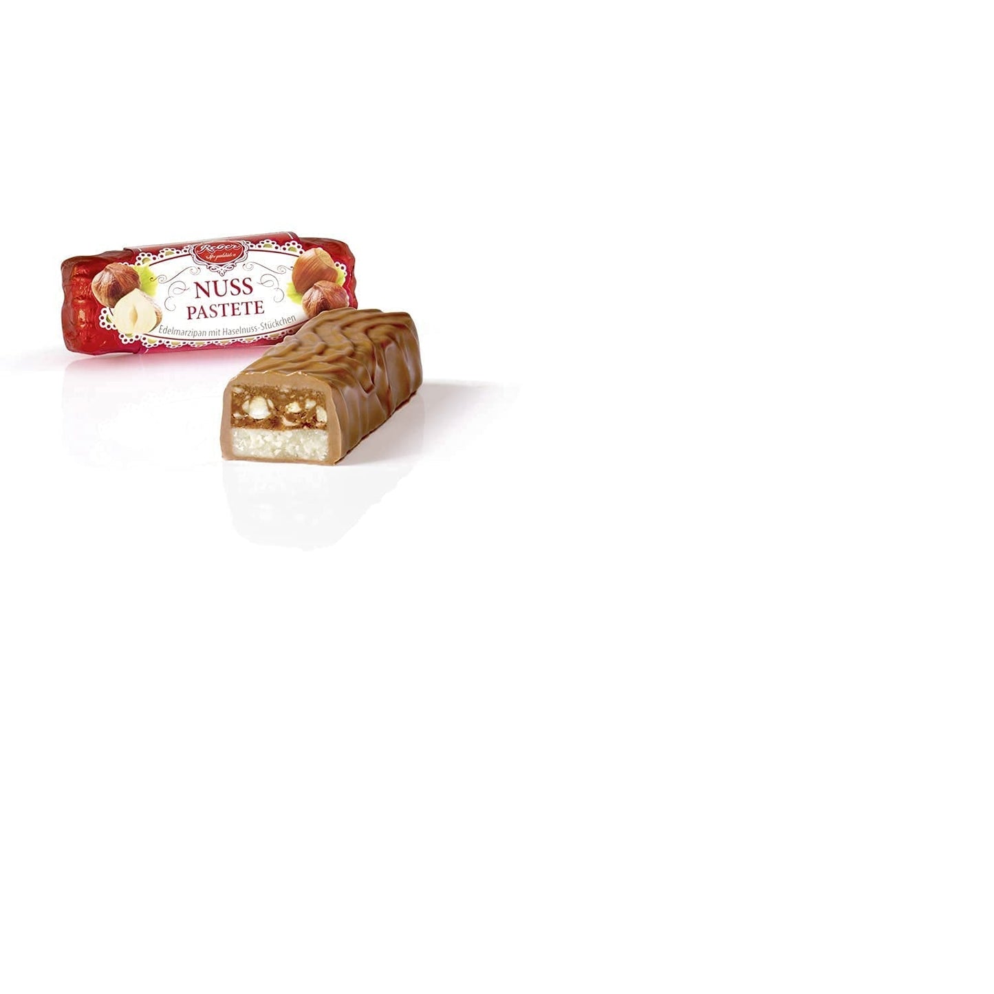 Reber Bites Chocolade- en Truffeltaart, cognactruffels op romige noga, omhuld met delicate Alpenmelkchocolade, 40 g (1 stuk)
