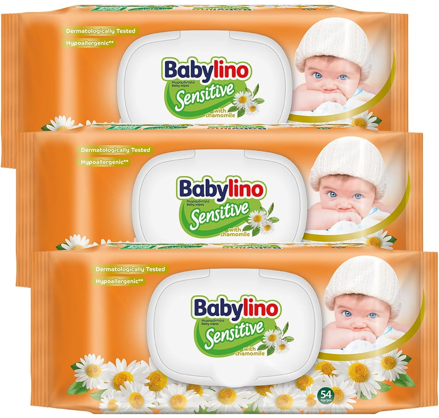 Gevoelige babydoekjes, 0% geur, 98% natuurlijke formule die de pH-balans van de huid herstelt, frisheidszegel, 54 doekjes