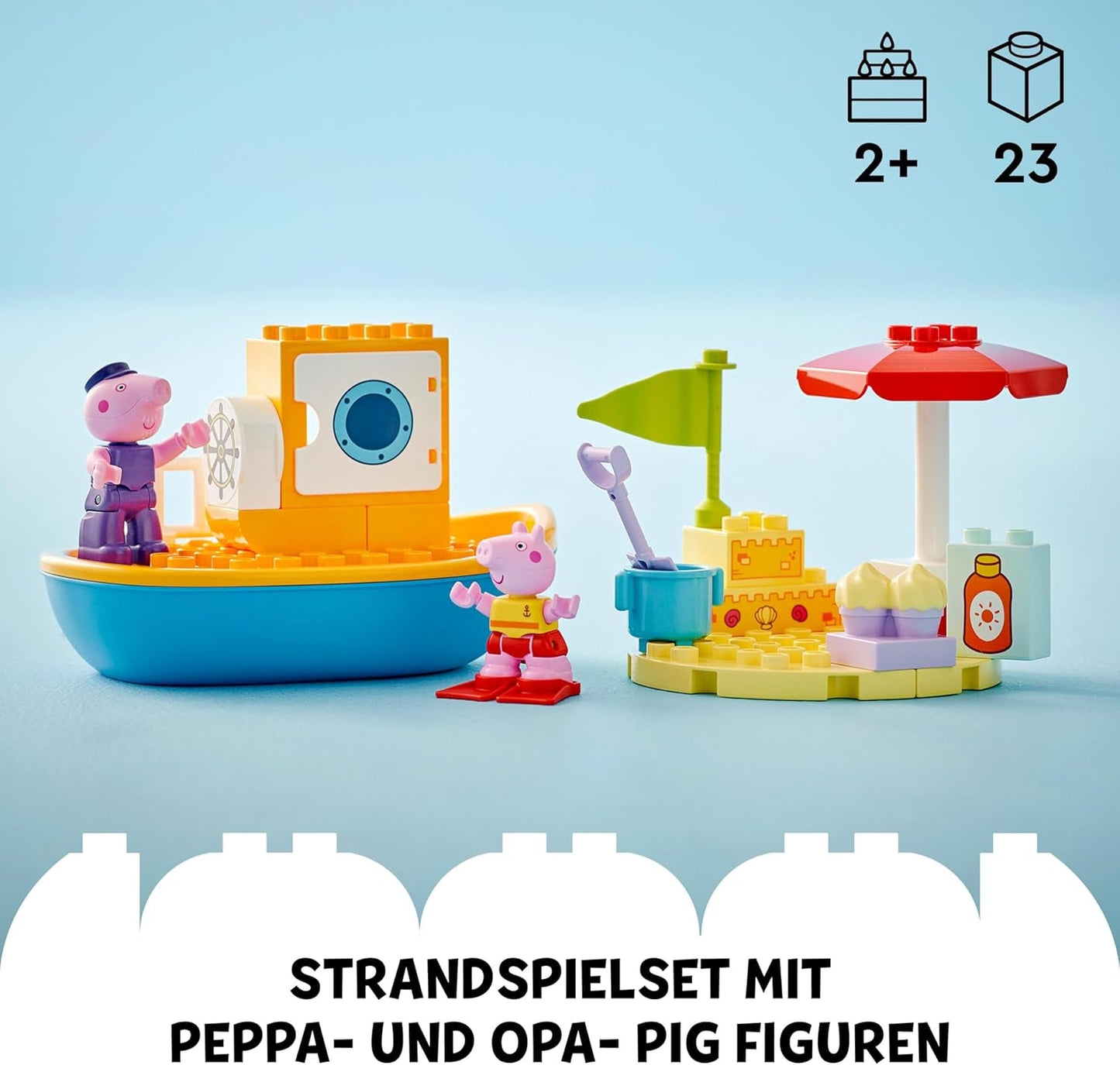LEGO DUPLO Peppa's boottocht: speelgoedboot speelset om te bouwen en te herbouwen met 2 figuren, creatief speelgoed, cadeau-idee voor 2-jarigen, jongens en meisjes 10432 Bouwsets Besuche den LEGO-Store