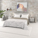 Zomerdekbed met fantasieprint, polyester vulling, bloemblaadjes, 260 x 270 cm