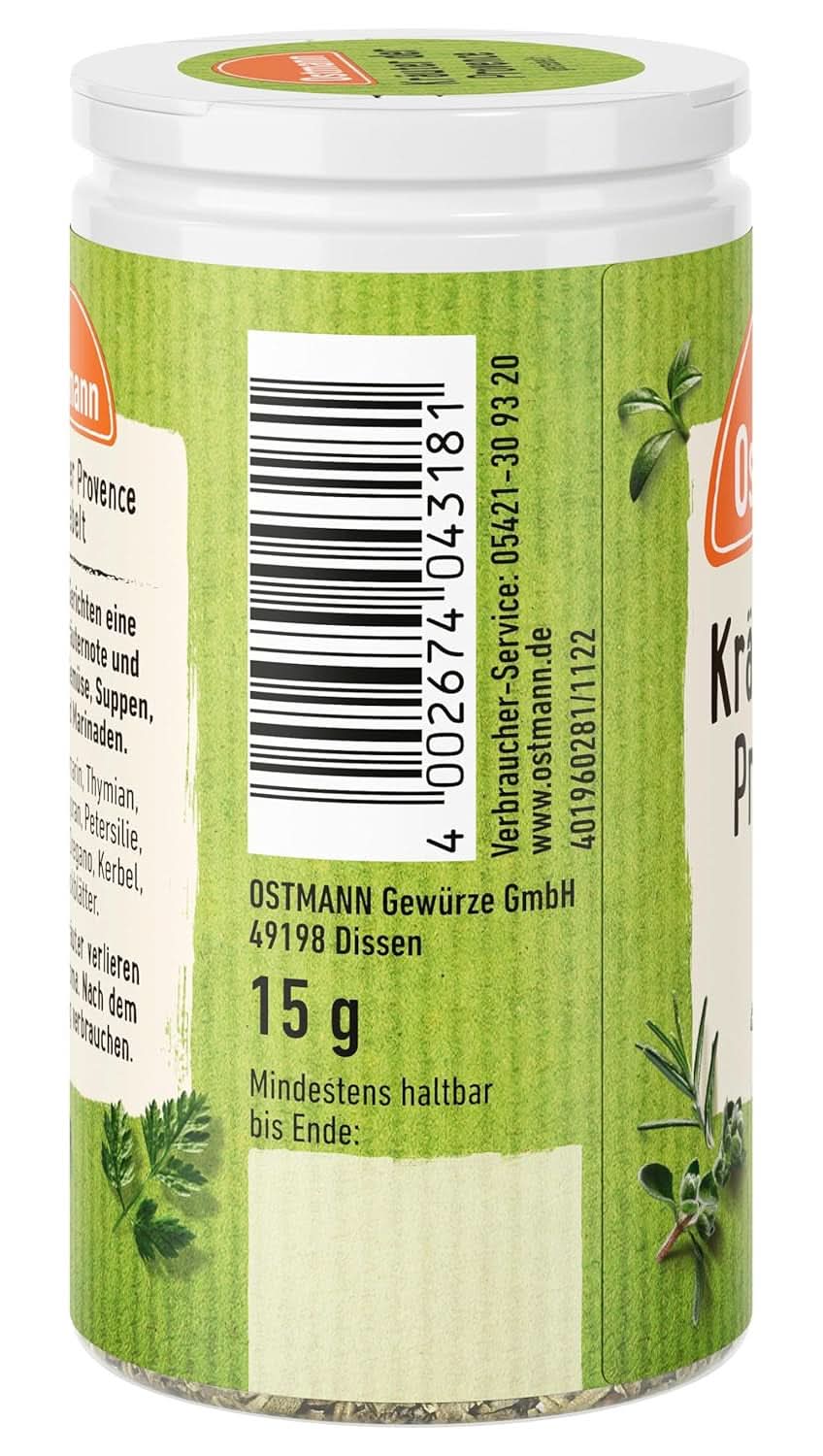 Kruiden uit de Provence Ostmann, 15 G Specerijen Naty Shop