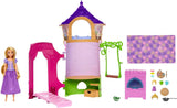 Disney Princess HMV99 - Beweegbare Rapunzel-pop en speeltoren met rondom plezier, 6 speelplekken en 15 accessoires, geïnspireerd op de Disney-film, speelgoed voor poppen van 3 jaar oud Naty Shop Dolls Rapunzel's Tower