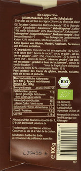 Biologische chocolade gevuld met cappuccino, 100g
