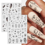 Jmeowio Nagelsticker Mond Stern Sonne 9 Blatt Nail Art Sticker Selbstklebend Nagelaufkleber Bunte Decoratie Nageldesign Zubehör