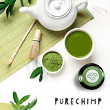 Purechimp Ceremoniële Matcha Poeder 50g. 100% puur schaduwtheepoeder voor lattes, infusies en recepten. Recyclebare pot. Rijk aan antioxidanten.