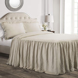 Weelderig decor beddengoedset met ruchesrok 3-delige luxe boerderijbeddengoedset Elegant charmant ruchesdetail Tijdloze stijl en klassiek ontwerp Zacht en lichtgewicht kingsize kingsize Weelderige decorbedden en dekbedden Neutral King
