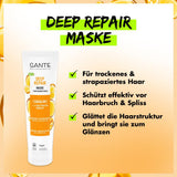 SANTE Natural Cosmetics Deep Repair Mask Squalane + 3x proteïnecomplex, veganistisch haarmasker voor intense hydratatie en flexibel haar, herstelt en regenereert beschadigd haar, 150 ml Naty Shop Haarmasker