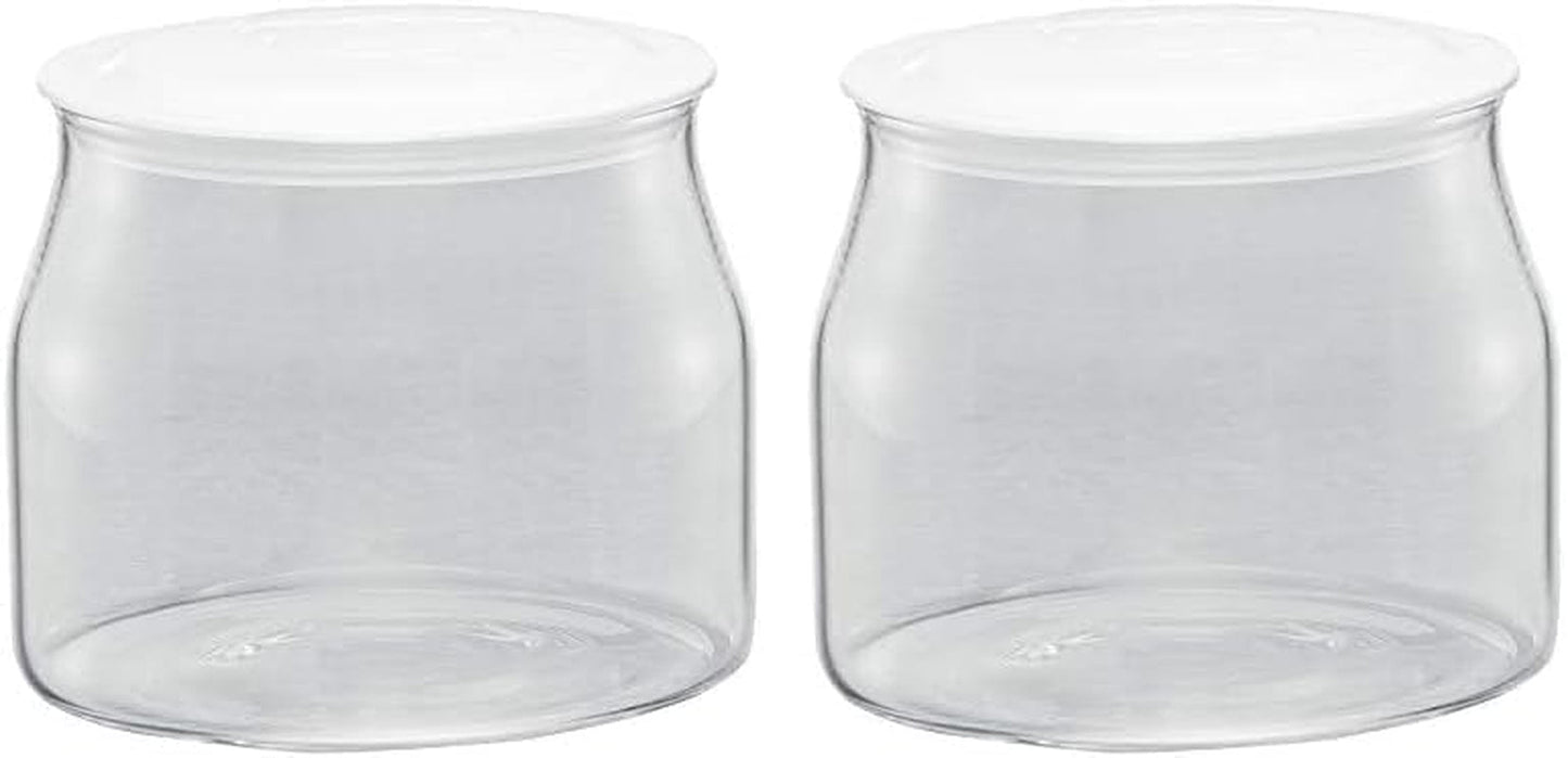 Rommelsbacher JG 1 reservepot voor JG 80-1,2 liter yoghurt- en roomkaasmaker met deksel (2 stuks) Naty Shop voedselbewaardozen helder/wit 1 stuk (2 stuks)