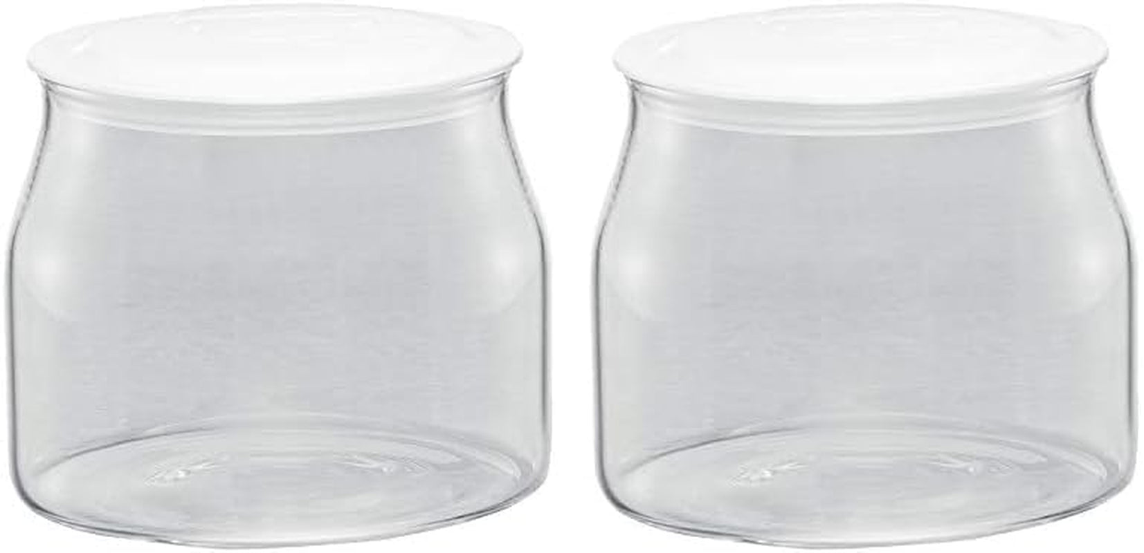 Rommelsbacher JG 1 reservepot voor JG 80-1,2 liter yoghurt- en roomkaasmaker met deksel (2 stuks) Naty Shop voedselbewaardozen helder/wit 1 stuk (2 stuks)