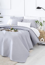 Todocama Fine Boutique sprei met piquépatroon, voor lente, zomer, herfst en winter, 100% superzachte microvezel, multifunctionele deken, 140/150/160-250 X 260 cm, lichtgrijs Bedden en dekens Beuche den Todocama-Store