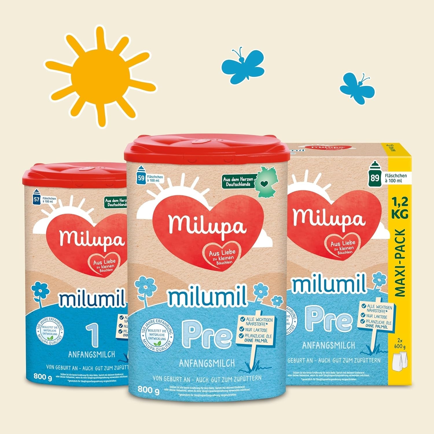 Milumil Milupa Melkpoeder voor baby's, de eerste melk sinds de geboorte, 800 g