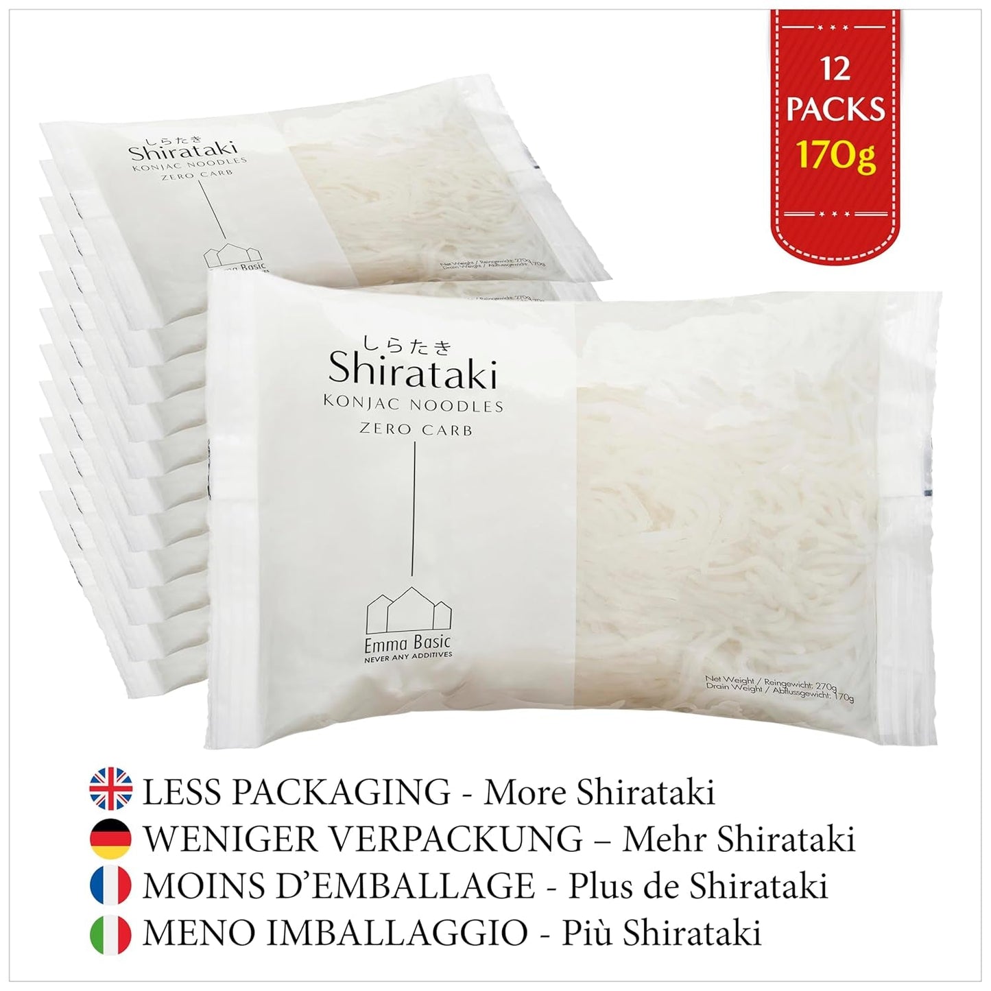 - Shirataki Konjac-noedels 12x270g | Veganistisch | Glutenvrij