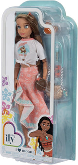 Vaiana-pop met accessoires, 29 cm, 13 scharnierpunten, officieel gelicentieerd door Jakks Pacific. Compleet met combineerbare accessoires en een sprankelende Mickey-ring!