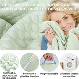 INFANZIA wigkussen voor bed, hoekkussen, driehoekig kussen, opvouwbaar, traagschuim, slaapapneu, zure reflux, beenhoogte, lezen, groen