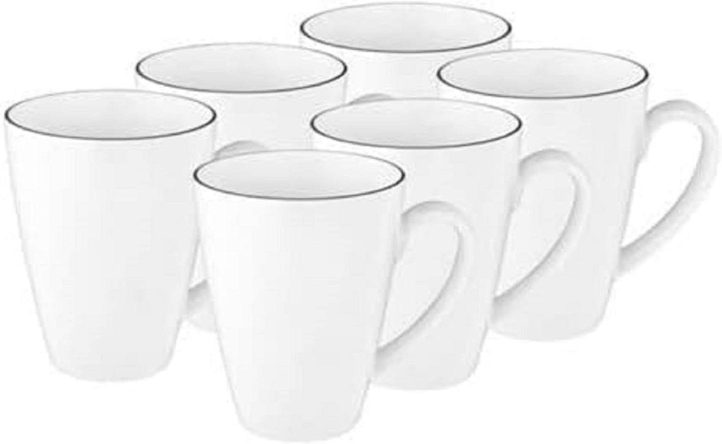 Seltmann Weiden - Lido Black Line - 36-delig servies - porselein (waaronder 6 koffiemokken)
