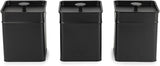 Salter BW12614EU7 Kuro Opbergdozenset - 4 Keukencontainers Brood/Thee/Koffie/Suiker Vierkante Organizer Boxen Gemakkelijk schoon te maken Houd voedsel vers Zwart Naty Shop Voedselopbergdozen 3-delige set
