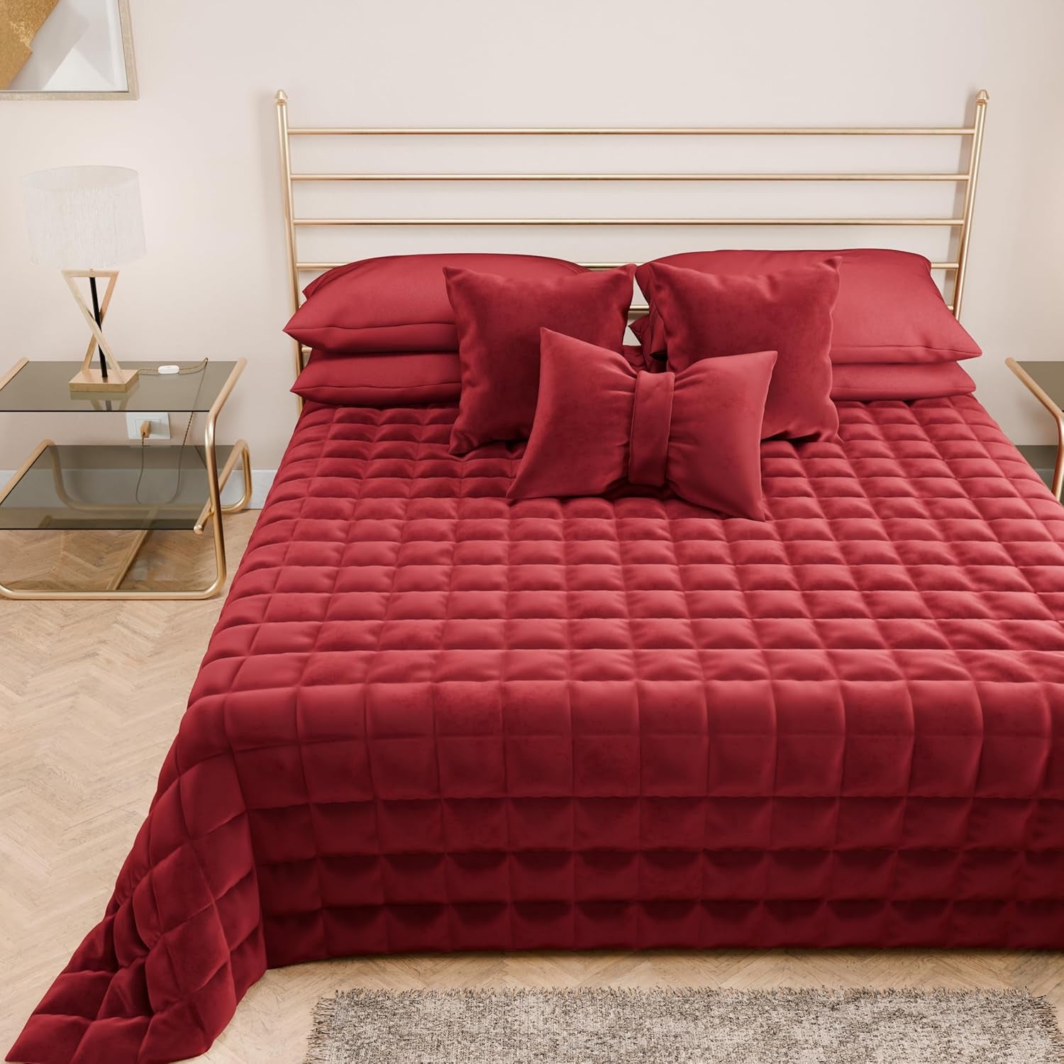 PETTI Artigiani Italiani - Eenpersoonsbedovertrek, dubbelzijdige sprei, verensprei, nachtblauw, wit, 100% Made in Italy