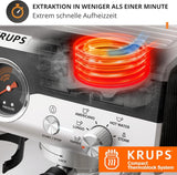 Krups Precision handmatige espressomachine met portafilter en molen, barista koffiemachine met intuïtief bedieningspaneel, pre-infusie instellingen, espressomachine met stoompijpje, snelle opwarming, XP801T10