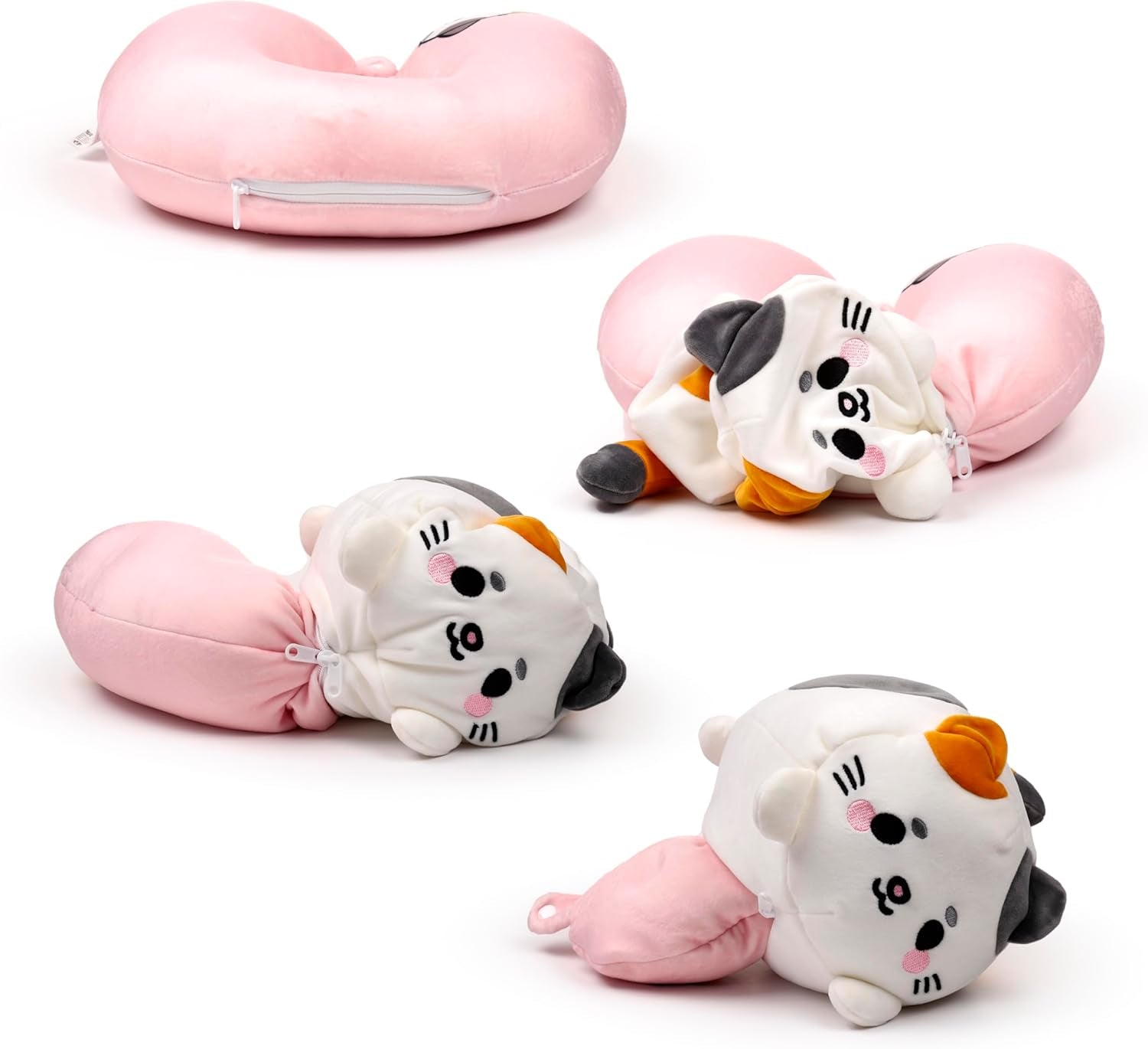 Puckator Swapseazzz Pluche Reiskussen 2 in 1 Lola La Gatta Wit Standaard Reiskussens Naty Shop