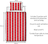 Manchester United FC officieel eenpersoonsdekbed, omkeerbaar, rood en wit, hoesloos, voetbaldekbed, kussensloop, wasbaar, perfect voor reizen, overnachtingen, 10,5 Tog dekbedden en quilts Naty Shop