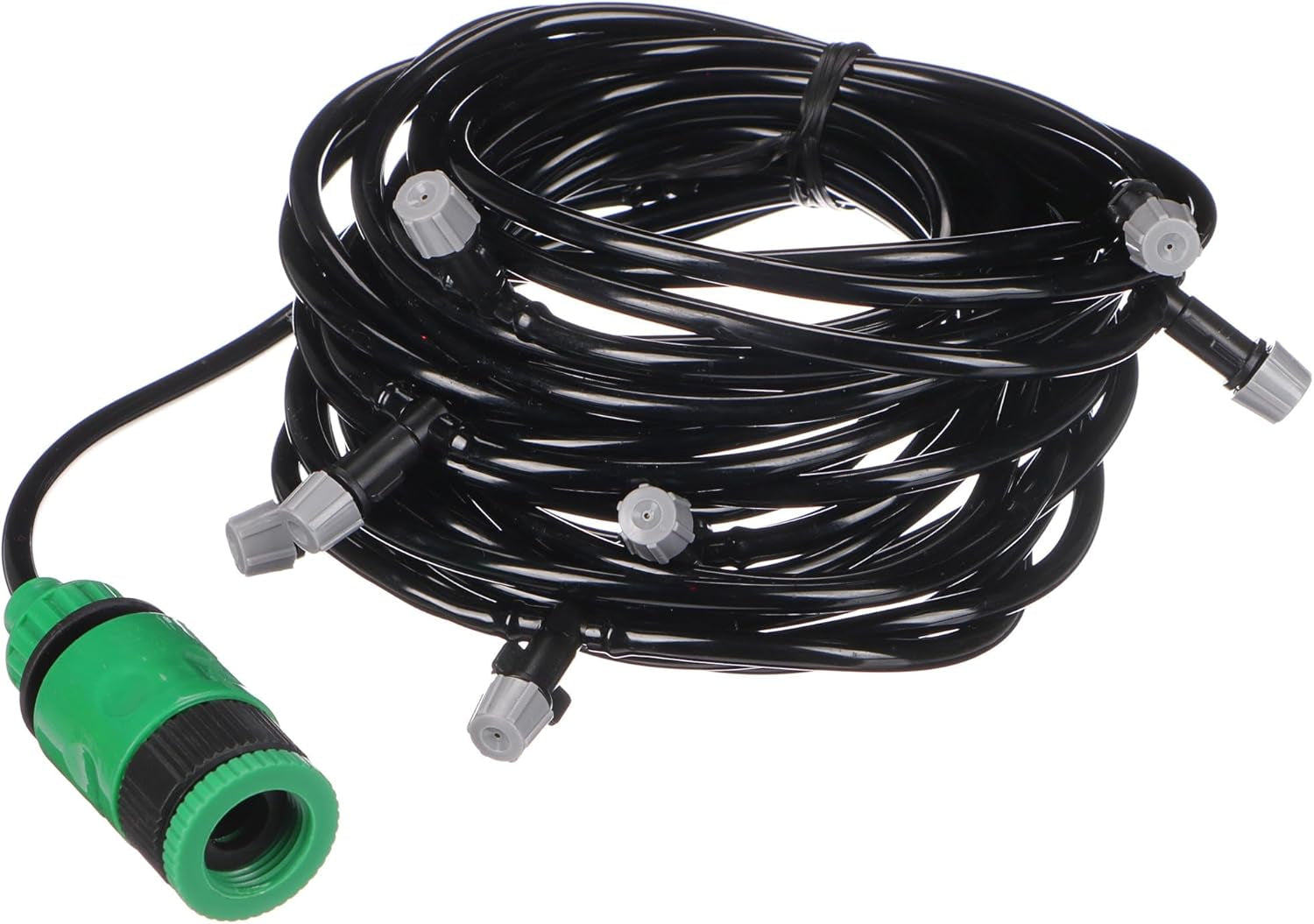 Tuinspuitslang GARDEN MIST 20 m | Flexibele bewateringsslang met 20 sproeiers | Irrigatie, verkoeling op warme dagen | Voor kassen, pergola's, struiken | Makkelijk in gebruik, zwart