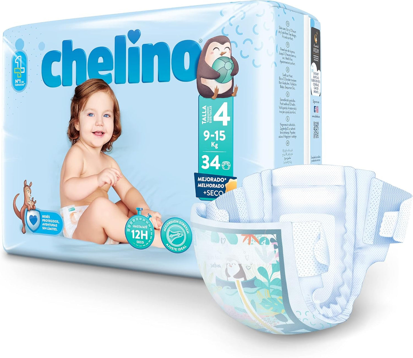 Fashion & Love babyluiers maat 4 (9-15 kg), 34 stuks