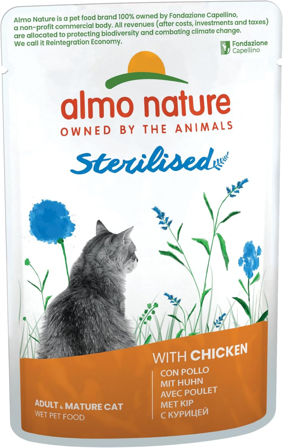 Almo Nature Functional - Sterilized - Natvoer voor volwassen en oudere katten, gesteriliseerd of minder actief - met kabeljauw en kip - Vetarm, hydraterend - 70g (pak van 6)