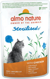 Almo Nature Functional - Sterilized - Natvoer voor volwassen en oudere katten, gesteriliseerd of minder actief - met kabeljauw en kip - Vetarm, hydraterend - 70g (pak van 6)