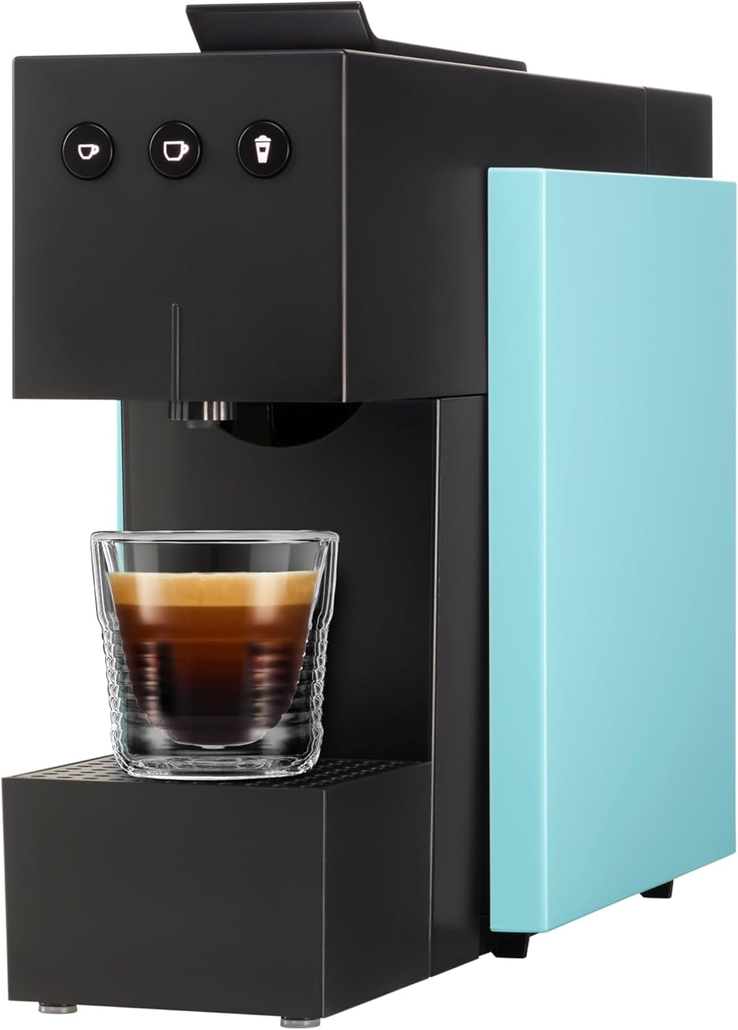 Espressomachine met K-FEE SQUARE capsules voor koffie, thee en cacao | Compacte espresso | Snelle verwarming | Watertank van 0,8 l | 19 maten | Pianozwart