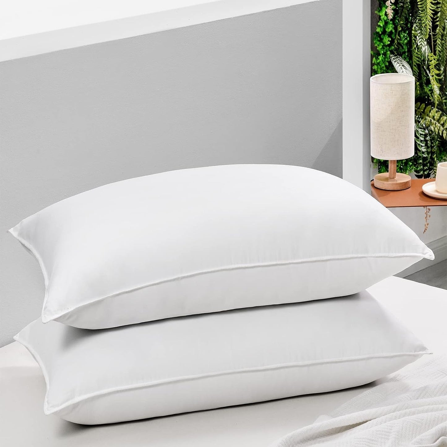 HARBOREST Slaapbedkussen, 2 stuks, luxe pluche, alternatief kussen, goed voor zij- en rugslapers, hotelcollectie, kussen, standaard/queensize, 50,8 x 66 cm Naty Shop standaardkussens Standaardtitel