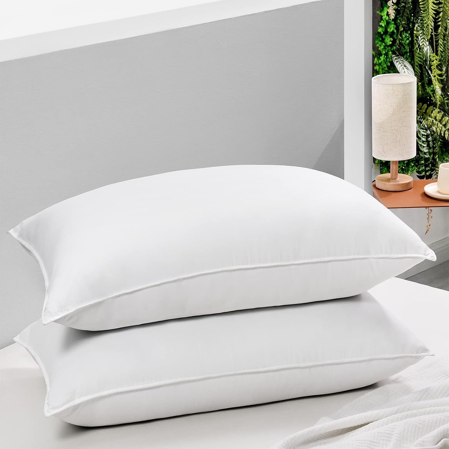 HARBOREST Slaapbedkussen, 2 stuks, luxe pluche, alternatief kussen, goed voor zij- en rugslapers, hotelcollectie, kussen, standaard/queensize, 50,8 x 66 cm Naty Shop standaardkussens Standaardtitel
