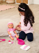 Simba 105562487 - New Born Baby First Voedingsset, fopspeen, luier en melkfles met verdwijnende inhoud, voor poppen van 38-43 cm Naty Shop Dolls
