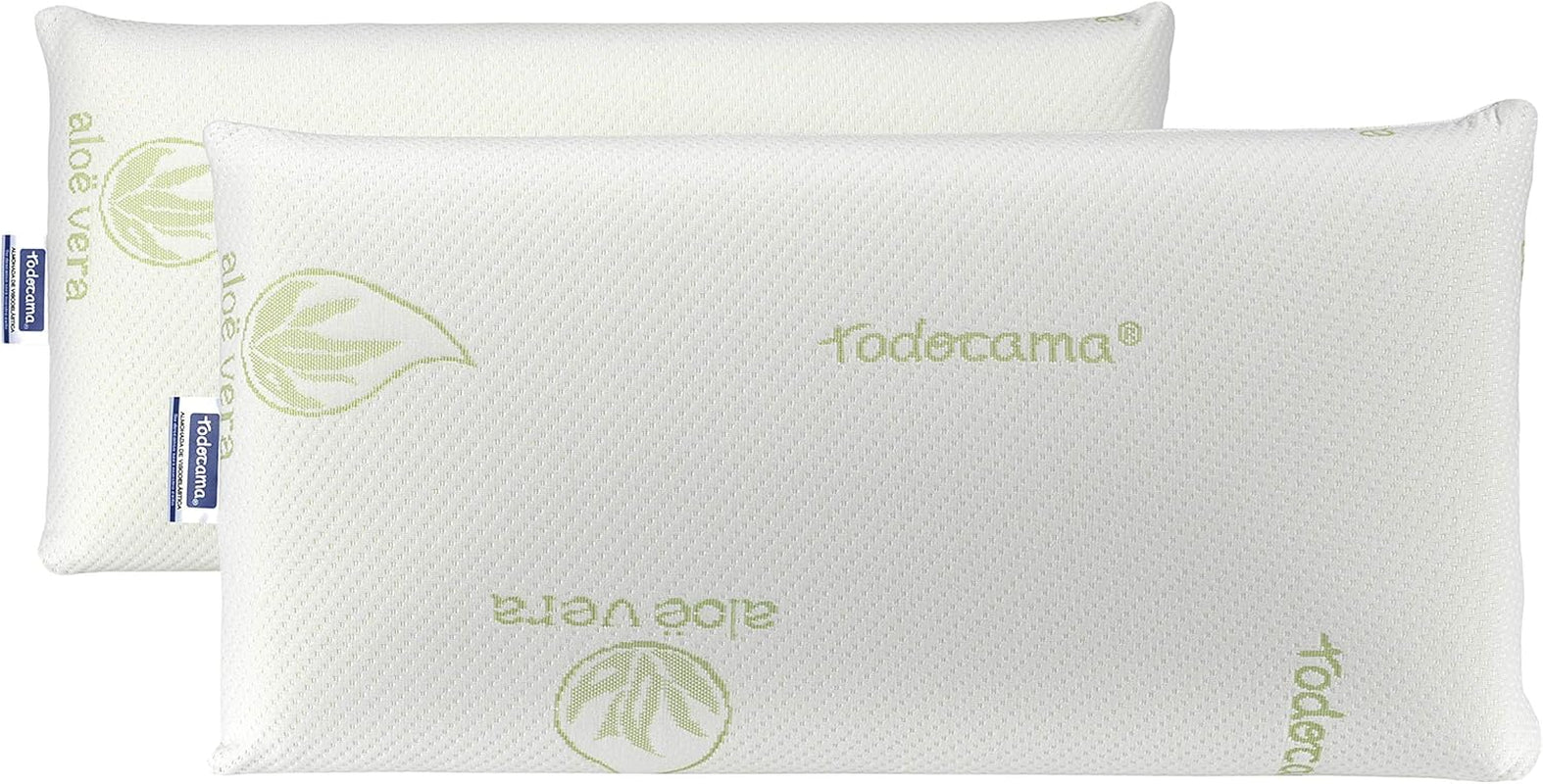 Todocama Todolit visco-elastisch aloë vera plus kussen, groen, 2 stuks, 75 cm Naty Shop standaard kussens 75 cm
