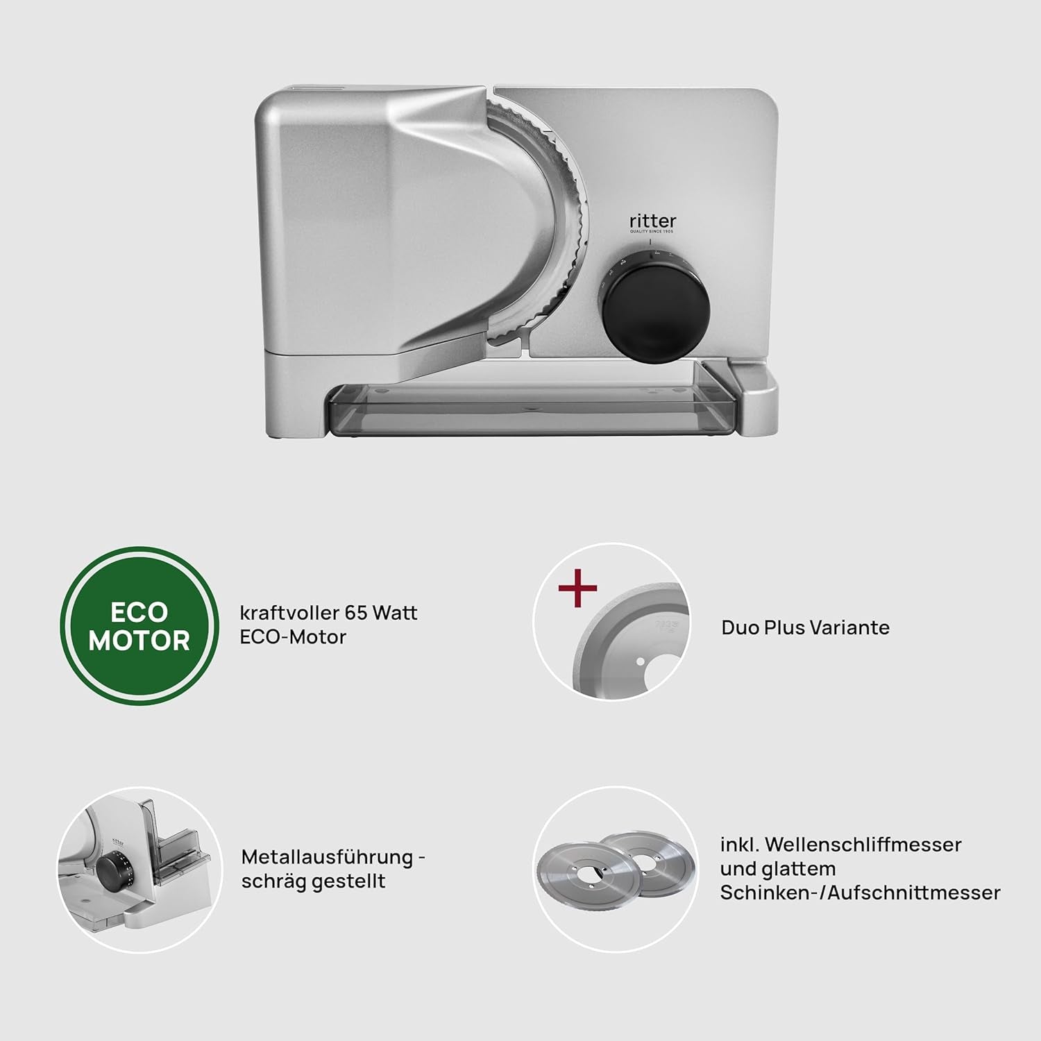 Ritter E 16 Duo plus Multifunctionele elektrische snijmachine, made in Germany Raspen en Snijmachines Naty Shop