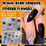5 stuks Halloween 3D nagelstickers, 5D stereoscopische nagelstickers, nageldecoraties, nagelontwerpaccessoires